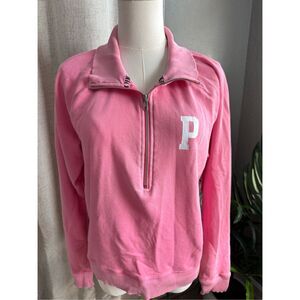 Victorias Secret PINK Barbiecore‎ Quarter Zip Pullover Sweatshirt M